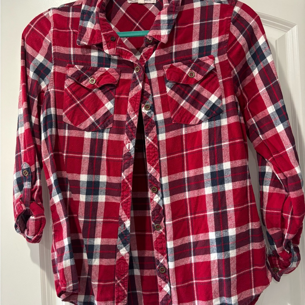 Plaid Kids Shirt- Red and Blue